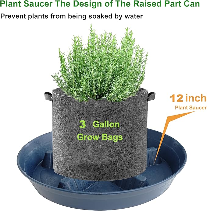 4 Pack Plant Saucer 12 inch, 8 10 14 17 inch, Plant Stand Plastic Plant Saucers for Indoors Outdoor, Heavy Duty Flower Saucers for Potted Plants, Pot Saucers for Plants, Grow Bags Saucers
