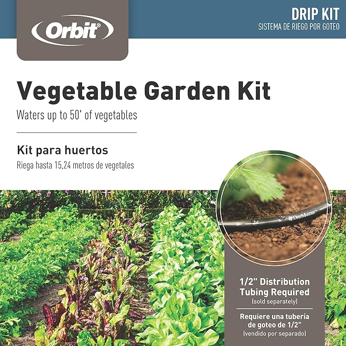 Orbit 67527 58-Piece Garden Box Drip Irrigation Soaker Watering Kit
