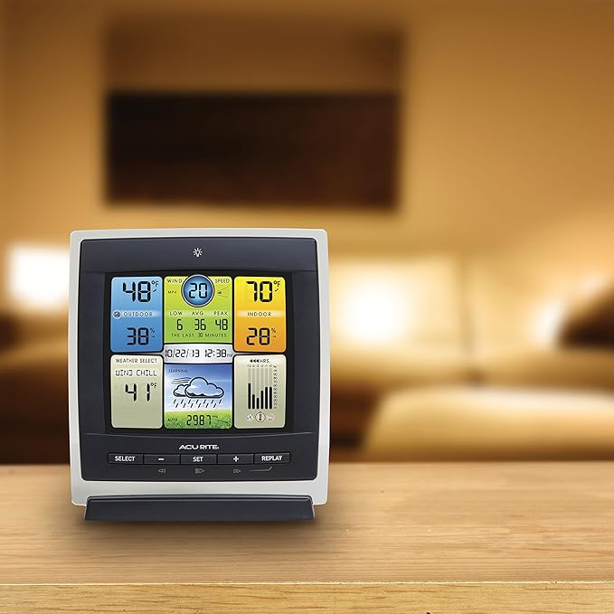 AcuRite Notos (3-in-1) Weather Station for Indoor/Outdoor Temperature, Humidity, and Wind Speed (00589M), 1.5, Full Color