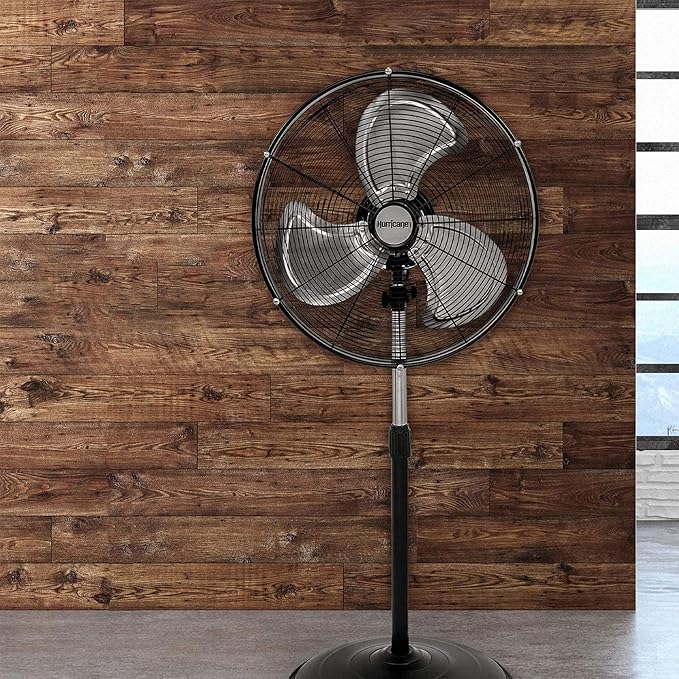 Hurricane 2-Pack Pro High-Velocity Oscillating Metal Stand Fan w/ 3-Speed Setting, 20" - Heavy-Duty Cooling Pedestal Unit w/ 4500 CFM, Adjustable Tilt & Height for Home, Garage, Gym & Workshop