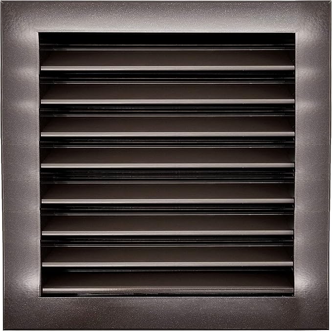 HVAC Premium 18"W x 18"H Aluminum Exterior Gable Louver Vent for Walls & Crawlspace - Weather-Resistant Air Grille with Screen Mesh - Brown [Outer Dimensions 19.75"W x 19.75"H]