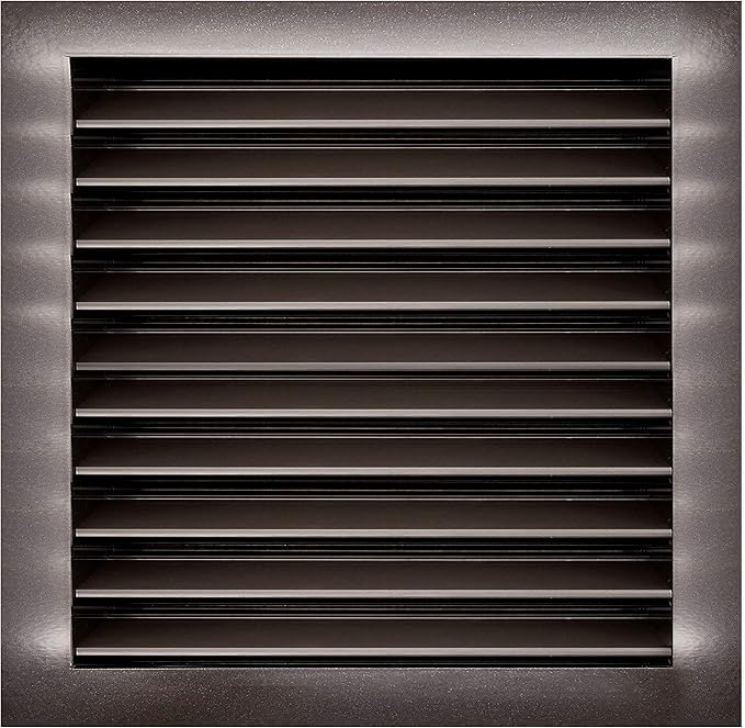 HVAC Premium 24"W x 24"H Aluminum Exterior Gable Louver Vent for Walls & Crawlspace - Weather-Resistant Air Grille with Screen Mesh - Brown [Outer Dimensions 25.75"W x 25.75"H]