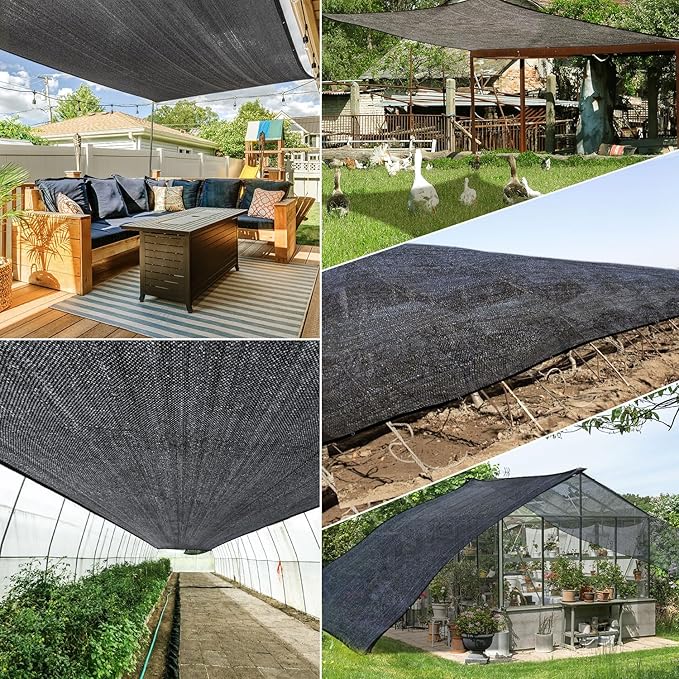 Winpull Garden 50% Shade Cloth, 20 x 30FT Sun Shade Mesh Tarp with Reinforced Grommets, Durable HDPE Material Outdoor Shade Cloth for Plants, Greenhouse, Pergola and Backyard Patio Sunshade