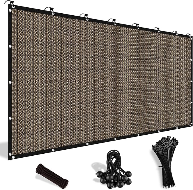 Shade&Beyond Customized Size 90% Sun Shade Cloth with Grommets, 10' X 12' Pergola Shade Cover Canopy, Mesh Tarp Sun Screens for Patio, Outdoor, Garden, Backyard, Mocha, GN04