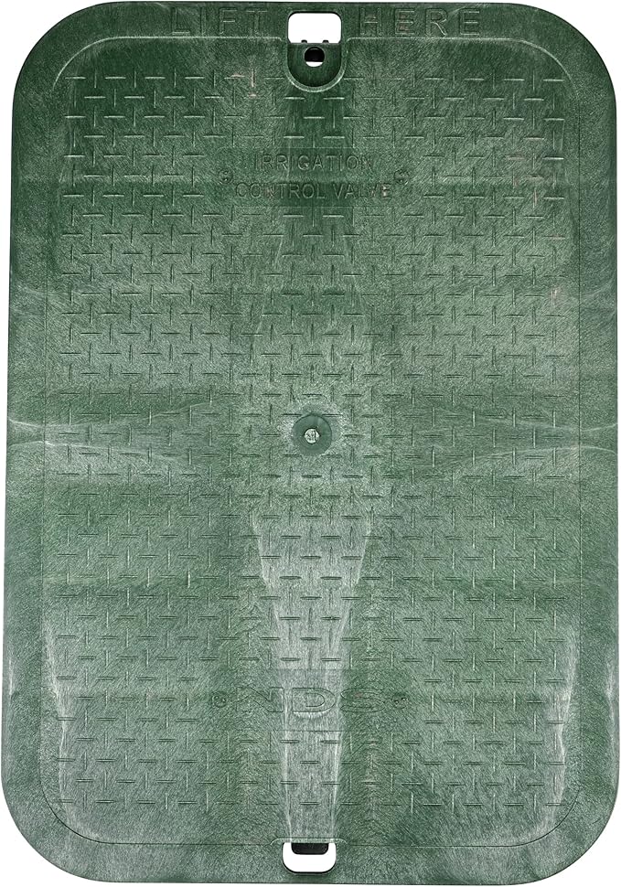 NDS 117BC* 15 in. X 22 in. Rectangular Jumbo Valve Box and Cover, 12 in. Height, Irrigation Control Valve Lettering, Black Box, Green Overlapping Cover, Black/Green