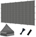POYEE 90% 10x15ft Sun Shade Cloth with Reinforced Corner Webbing & D-Rings, Pergola Shade Cover – Breathable 200GSM HDPE Fabric for Patio, Garden, Deck & Backyard (Grey)