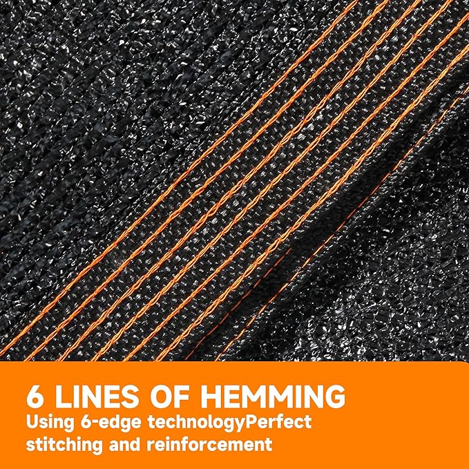 90% Shading Rate 8'x10' Black Shade Cloth,UV Resistant Durable Mesh Tarp with Grommets&Reinforced Edges, Shade Net Using for Plants Cover, Greenhouse, Dog Kennel, Patio, Chicken House