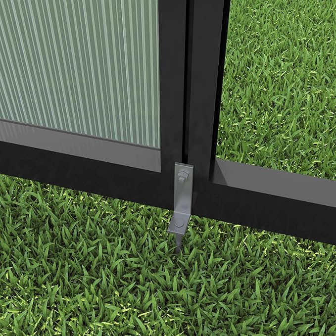 7.2FT High 6*10.2FT Greenhouse for Outdoors,Polycarbonate Greenhouse with Stronger Wind Protection and Roof Vent,Walk-in Large Aluminum Sunroom Winter Proof,Black