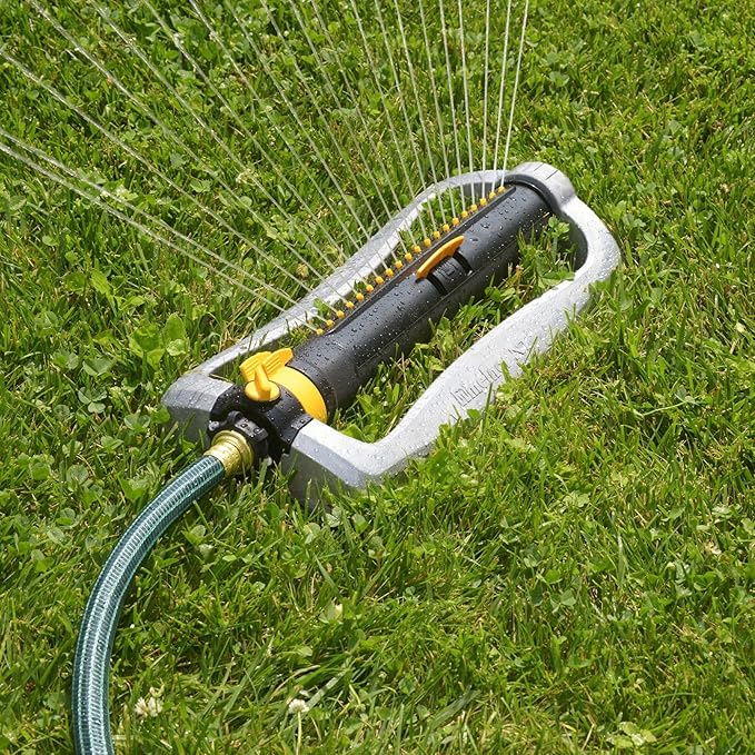 Melnor 65154AMZ XT Turbo Oscillating Sprinkler,Metal Base,4,500 sq. ft.,Quick Connect Bundle,3-Way Adjustable,Black,Yellow,(Pack of 12)