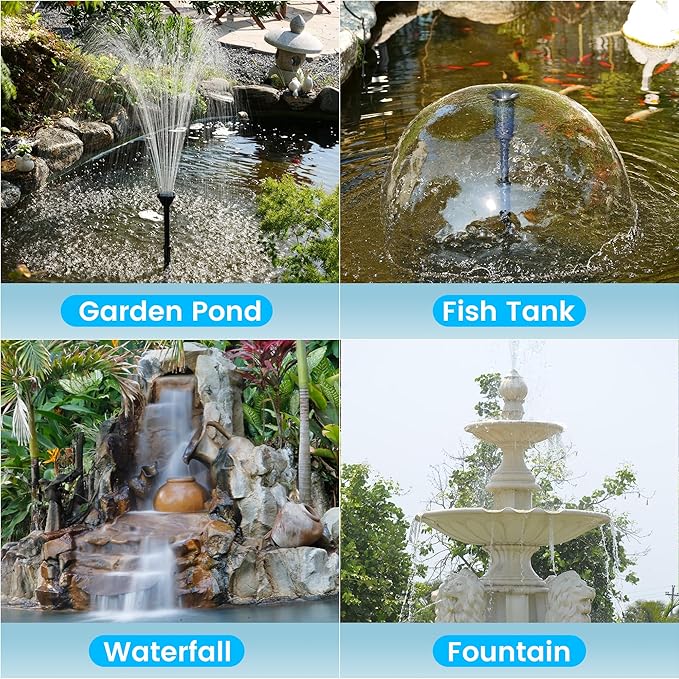 POPOSOAP Pond Filter Pump Fountain Kits with UV Clarifier, 660GPH/40W Pond Pump and Filter Kit for Outdoor Ponds Clearing Koi Pond Garden Fish Tank Aquarium Water Features