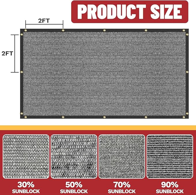 ShadeMart 30% Shade Cloth for Plant, Black 19FT x 76FT Custom Size Outdoor Shade Tarp, Shade Cover with Upgrade Grommets and Zip Ties, Netting Sunblock Net for Vegetables Flower Garden Greenhouse.