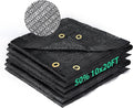 Kesfitt 50% Shade Cloth 10x20 ft, Breathable HDPE Mesh Sun Shade Tarp for Garden & Greenhouse, UV Resistant Outdoor Shade Fabric with Copper Grommets for Plants, Patio, Yard