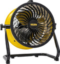 HiCFM 10" High-velocity Drum Air Circulator Fan 1000 CFM Large Airflow Turbo Shop Floor Fan with 360-degree Pivoting Head, 3-speed 1/12 HP Motor