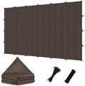 POYEE 90% 8x25ft Sun Shade Cloth with Reinforced Corner Webbing & D-Rings, Pergola Shade Cover – Breathable 200GSM HDPE Fabric for Patio, Garden, Deck & Backyard (Mocha)