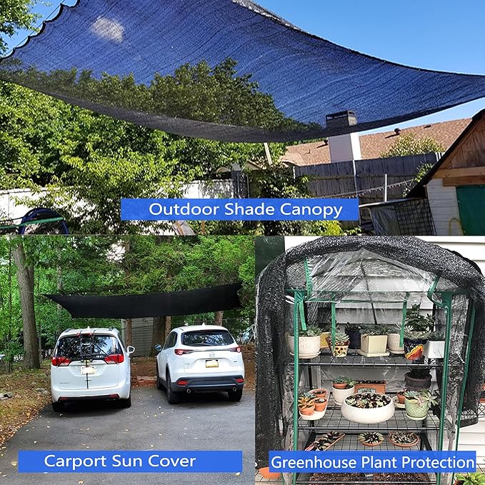 60% Shade Cloth Roll 6ft x 100ft - HDPE Sun Shade Fabric Roll, UV Block Cuttable Shade Mesh for Garden, Greenhouse, Patio, Pergola - Black Outdoor Sunblock Shade Netting
