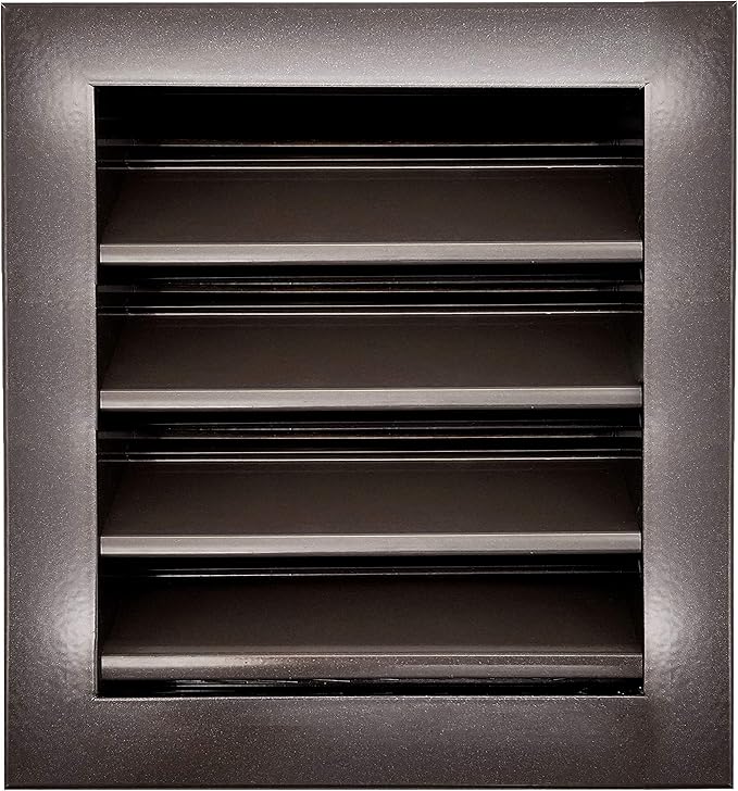 HVAC Premium 10"W x 10"H Aluminum Exterior Gable Louver Vent for Walls & Crawlspace - Weather-Resistant Air Grille with Screen Mesh - Brown [Outer Dimensions 11.75"W x 11.75"H]