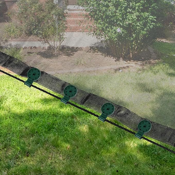 MAGICLULU 50pcs Greenhouse Clips and Backyard Mesh Buckles, Heavy Duty Shade Cloth Fixing Clips for Garden Sunshade Netting, Reusable Plastic Net Clamps for Outdoor Plant Protection