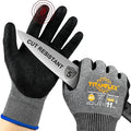 TitanFlex Cut Resistant Gloves ANSI A5, Work Gloves with Sandy Nitrile Grip,Black