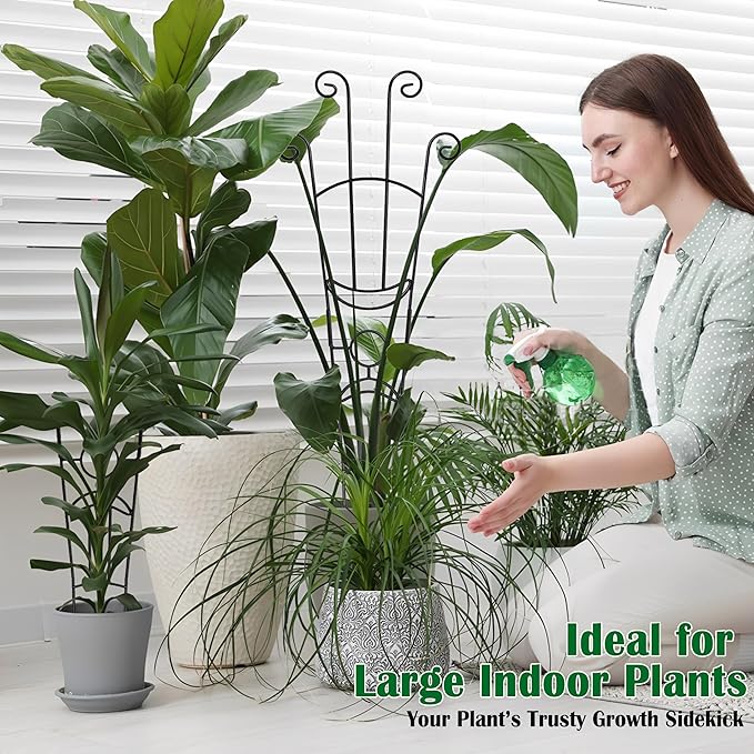 Large Metal Plant Trellis for Potted Plants Indoor, 33 inch, 3Pcs, Expandable Monstera Trellis, Provide Support for Climbing Plants to Assist Their Healthy Growth
