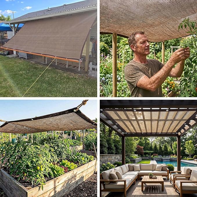 Shade Cloth for Garden,80% Shade Cloth for Plants,Mesh Tarp,Patio Covers for Shade and Rain,Suitable for Shading Plants,Greenhouses,Pavilions,Backyard Terraces