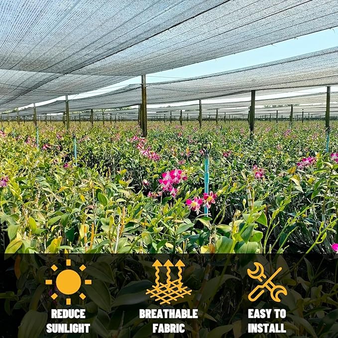ColourTree 30% Black Shade Cloth Custom Size 8FT x 18FT Mesh Tarp, UV Resistant Netting with Upgrade Grommets for Plant Cover, Greenhouse, Chicken Coop, Barn, Kennel, Garden. (We Make Custom Size)