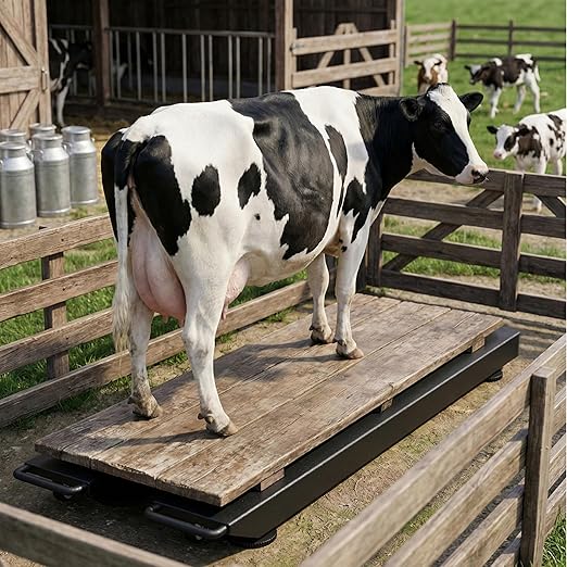47.3"x5.5" Multi-Purpose Livestock Scale with Digital Indicator, Weigh Beam System Industrial Floor Scale, Weigh Bars Chute Scale, Zoo Specific Animal Scale for Cattle, Sheep,10000 lb x 1 lb