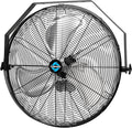 Tornado 24-Inch High Velocity Wall Mount Fan – 3-Speed Industrial Metal Fan with 6.5 FT Power Cord – Commercial, Residential Use – UL Listed