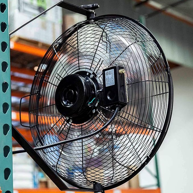 NewAir WindPro18W Wall Mount Fan | High-Velocity Industrial, Shop or Garage Fan | 3 Speed Settings | 3000 CFM | Black