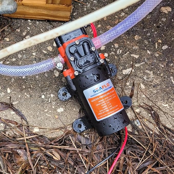 SEAFLO 21-Series Water Pressure Diaphragm Pump - 12V DC, 1.2 GPM, 35 PSI with Adjustable Pressure Switch, Self-Priming, Quiet Operation for RV, Boat, and Off-Grid Applications