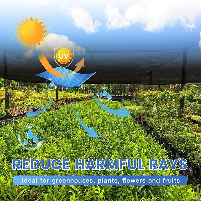 90% Shade Cloth for Garden 12x12 FT, Outdoor Sun Shade Netting with Reinforced Grommets, Pergola Shade Cover Mesh Tarp for Plants Patio Greenhouse Chicken Coop, Black