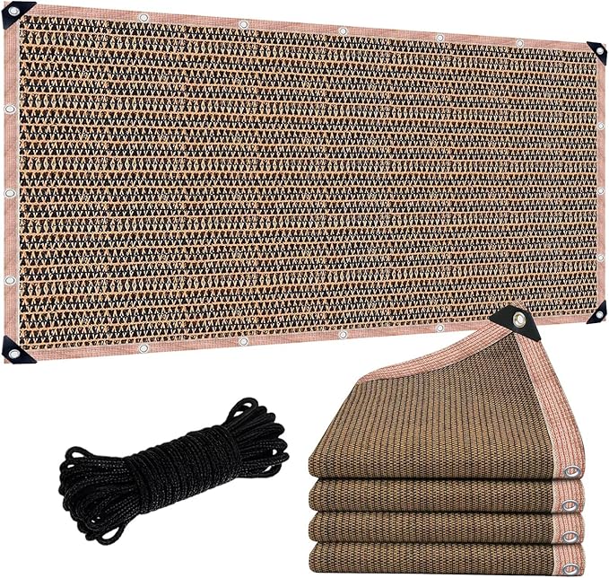 Sun Shade Cloth for Outdoor Patio,Pergola Shade Cover with Grommets Deck Shade Privacy Screen Balcony,90% UV Protection Shade Fabric Brown Sunshades for Garden Backyard Outdoor Mocha 8 x 10 FT