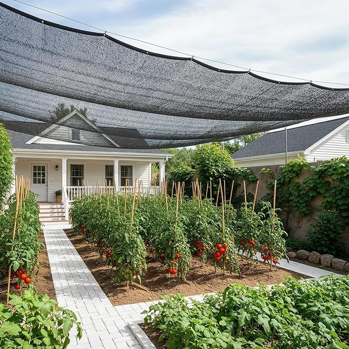SUNNY GUARD 35-45% Sun Shade Cloth, 14 x 20 FT Black HDPE Mesh – Breathable Garden Shade Cover for Plants, Vegetables, Greenhouse, Patio, Chicken Coop & Dog Kennel