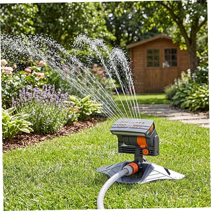 Oscillating Sprinkler, Oscillating Lawn Sprinkler, Automatic Water Sprinklers for Yard with Adjustable Angle & Control, ABS Garden for Lawn & Garden Watering