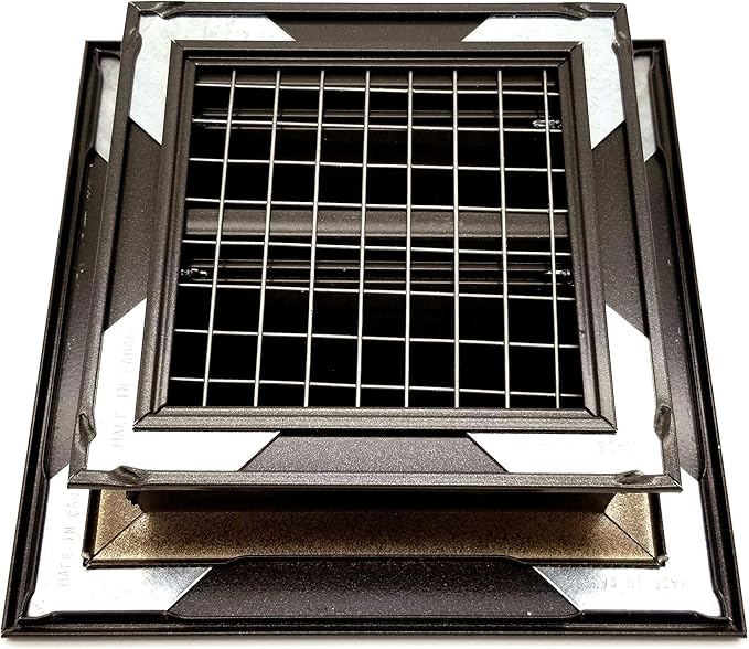 HVAC Premium 8"W x 16"H Aluminum Exterior Gable Louver Vent for Walls & Crawlspace - Weather-Resistant Air Grille with Screen Mesh - Brown [Outer Dimensions 9.75"W x 17.75"H]
