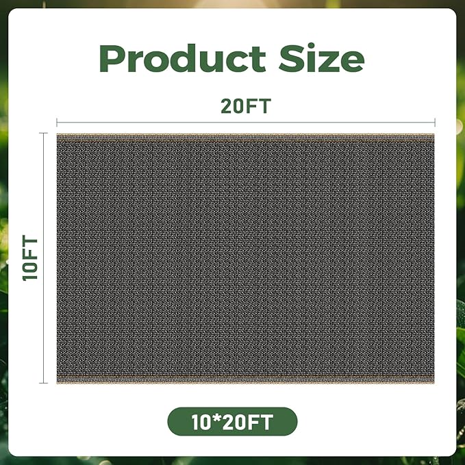 55% Shade Cloth for Garden,HDPE Cuttable Sun Shade for Plants,Mesh Garden Shade Cloth for Greenhouse Vegetables,Plant Heat Protection Black Cover for Patio Raised Bed (10×20FT)