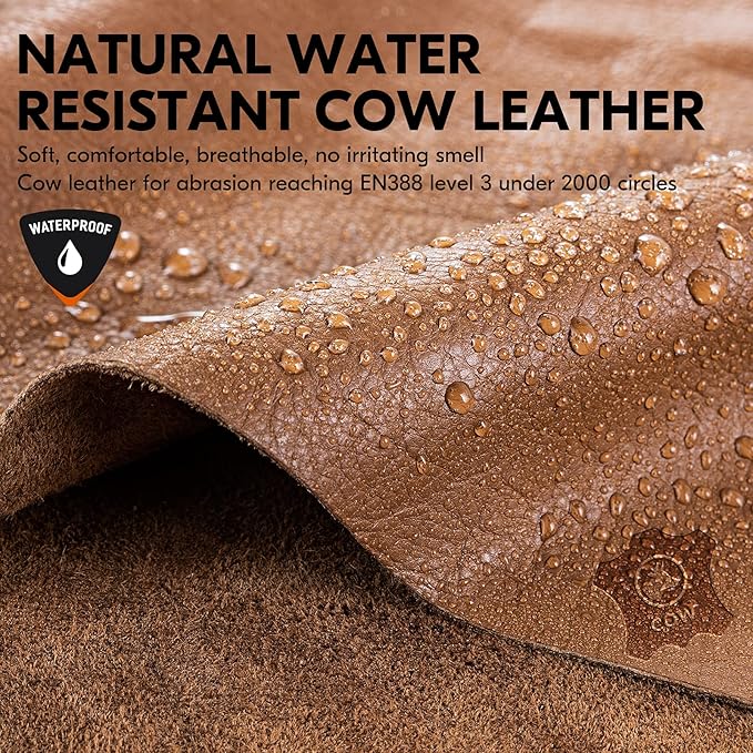 Vgo... 1 Pair -20℃/-4°F COLDPROOF,Winter Work Leather Gloves,Impact Gloves,Anti-Vibration,Water Resistant(CA7722FW)