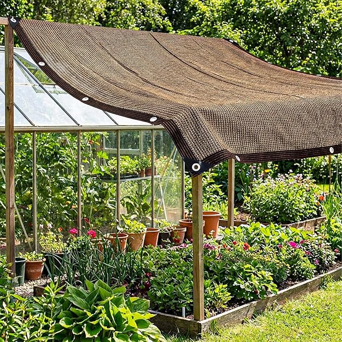 80% Shade Cloth, Durable Mesh Tarp with Grommets, Garden Sunblock Shade Cloth Shading Antifreezing for Plants Cover, Greenhouse, Barns Kennel, Patio, Tomatoes