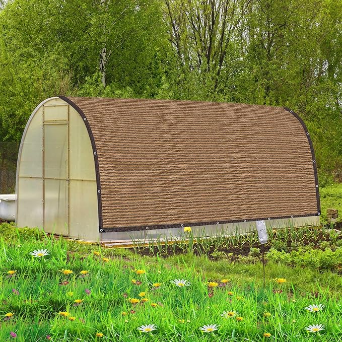 80% Shade Cloth, Durable Mesh Tarp with Grommets, Garden Sunblock Shade Cloth Shading Antifreezing for Plants Cover, Greenhouse, Barns Kennel, Patio, Tomatoes