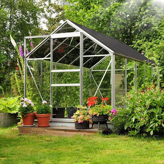 70% Shade Cloth, 12FTx6FT HDPE Mesh Tarp with Reinforced Grommets, Outdoor Sun Shade Net for Greenhouse, Plants, Garden, Pergola, Patio, Chicken Coop (12FT*6FT)