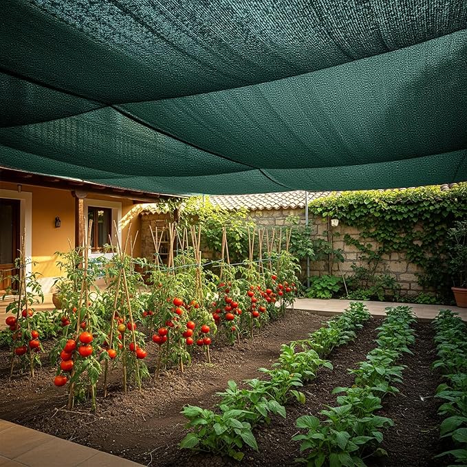 SUNNY GUARD 85-95% Sun Shade Cloth, 6.5 x 10 FT Green HDPE Mesh – Breathable Garden Shade Cover for Plants, Vegetables, Greenhouse, Patio, Chicken Coop & Dog Kennel