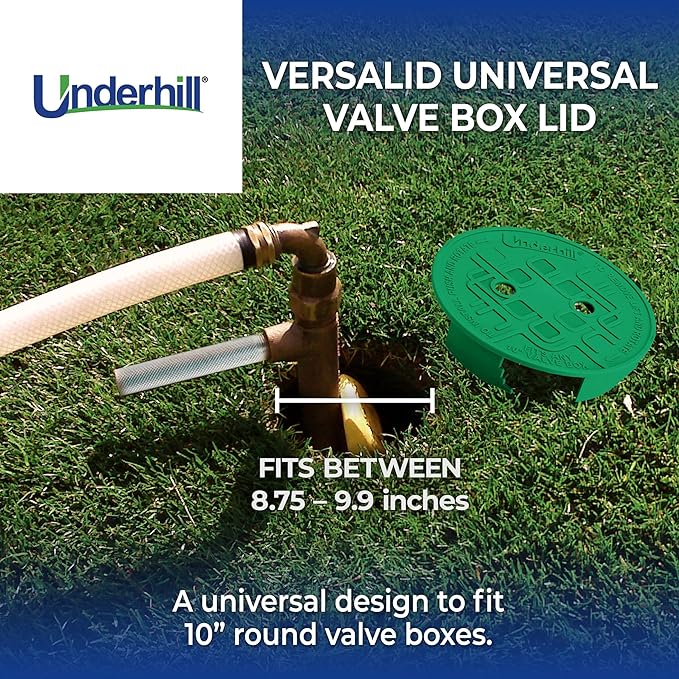 Underhill Sprinkler Valve Round Box Lid, VersaLid 10 Inch Universal Cover for Automatic Irrigation System, Green, VL-10