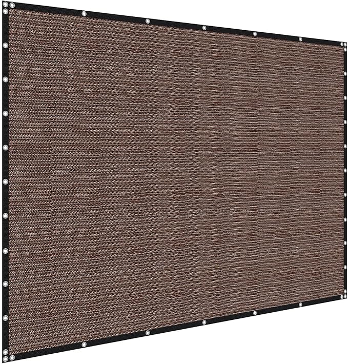 VEVOR 90% Sun Shade Cloth, 10 x 12 ft Pergola Shade Cover with Stainless Steel Grommets, Sun Shades Canopy Privacy Screen with 140 GSM HDPE Material, for Outdoor, Patio, Garden, and Backyard (Brown)