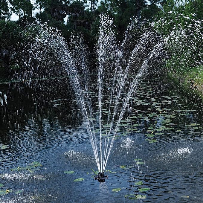 OASE 45383 1/4 Hp Floating Fountain with Lights, Black