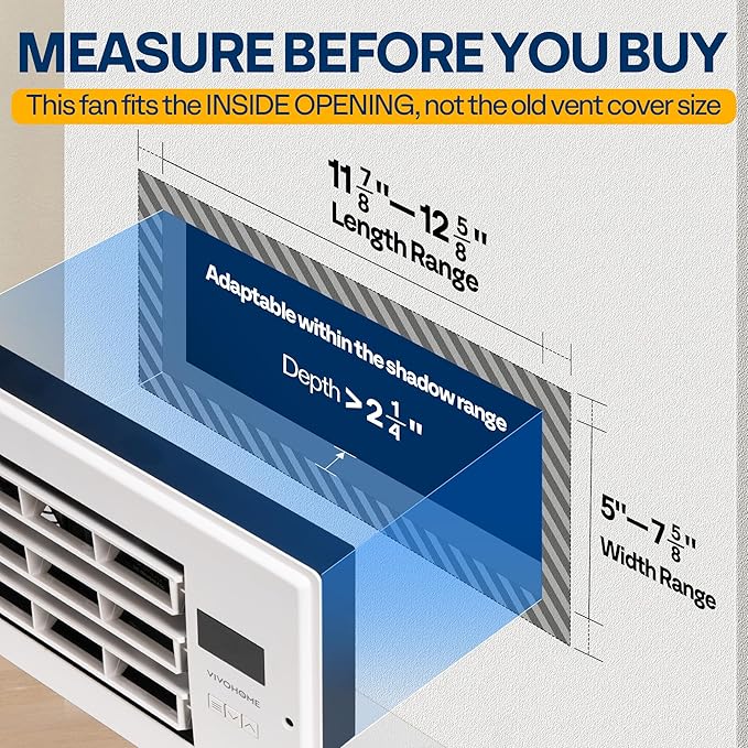 VIVOHOME Register Booster Fan - 6'' x 12'' Opening with Adjustable Louver - Smart Thermostat & 10-Speed WIFI App Control - AC Vent Fan for Floor, Ceiling, Wall - Quiet Operation (White)