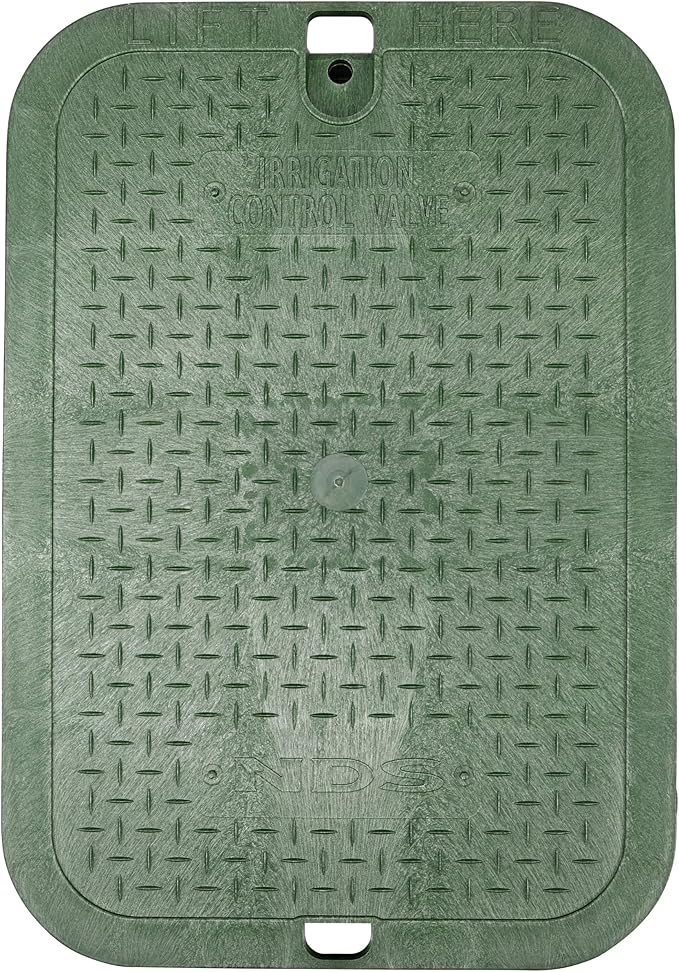 NDS 113BC1PK 14 in. X 19 in. Rectangular Standard Series Valve Box and Cover, 12 in. Height, Irrigation Control Valve Lettering, Black Box, Green Overlapping Cover, Black/Green