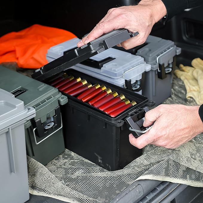 Sheffield 12790 2-Pack Ammo Storage Box, Mothers Day Gifts, .30 Cal Field Boxes, Mothers Day Gifts for Mom, Lockable Storage Box with Handle, Secures Hunting Gear, Supplies, and Bullets, Made in USA