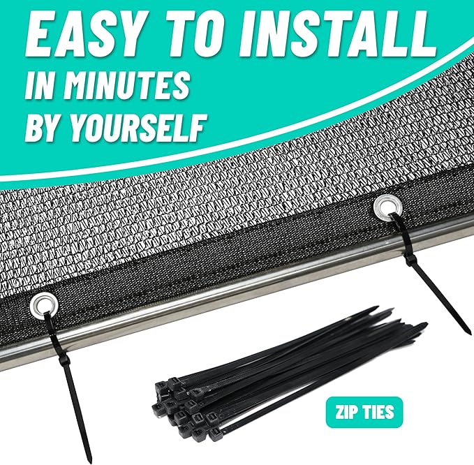 Royal Shade 30% Black Shade Cloth 12FT x 24FT Mesh Tarp with Grommets for Garden Patio, Plant Shading, Greenhouse, Pergola, Chicken Coop, Dog Kennel, Lawn (We Make Custom Size)