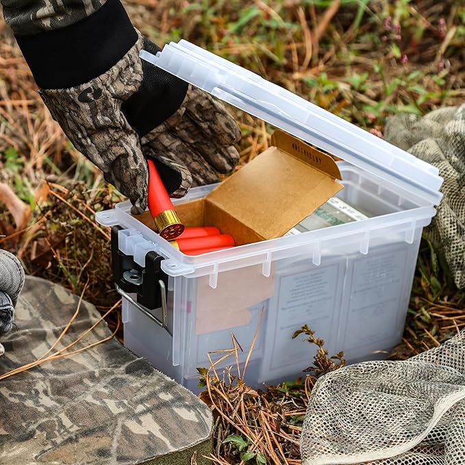 Sheffield 12758 4-Pack Ammo Storage Box, Mothers Day Gifts, .30 Cal Field Boxes, Mothers Day Gifts for Mom, Lockable Storage Box with Handle, Secures Hunting Gear, Supplies, and Bullets, Made in USA