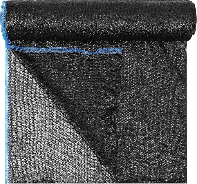 40% 6ft x 100ft Bulk Eyelets Shade Cloth Roll Sunblock Shade UV Resistant Net Windscreen Cover Fabric Roll for Garden Greenhouse Flower Plant Patio Kennel Canopy(Black)