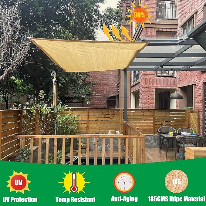 90% Shade Cloth for Plants 2 Ft × 3.3 Ft Greenhouse Shade Cloth for Protect Vegetable Plants Fruits Flowers Crops - Beige
